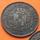 . 2 monedas x @RARAS@ ESPAÑA 5 CENTIMOS 1875 + 10 CENTIMOS 1875 Bruselas REY CARLOS VII PRETENDIENTE COBRE