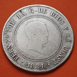 ESPAÑA Rey FERNANDO VII 10 REALES 1821 SR Ceca de MADRID RESELLADO MONEDA DE PLATA @ESCASA@ Spain Ferdinand VII