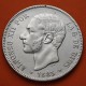 ESPAÑA 5 PESETAS 1885 * 18 87 MSM REY ALFONSO XII KM.688 MONEDA DE PLATA (DURO) Spain silver R/1