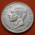 ESPAÑA 5 PESETAS 1885 * 18 87 MSM REY ALFONSO XII KM.688 MONEDA DE PLATA (DURO) Spain silver R/1