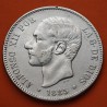 ESPAÑA 5 PESETAS 1885 * 18 87 MSM REY ALFONSO XII KM.688 MONEDA DE PLATA (DURO) Spain silver R/1