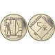@PROOF@ SUIZA 5 FRANCOS 1987 B LE CORBUSIER FIGURA HUMANA KM.66 MONEDA DE NICKEL Switzerland 5 Francs