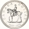 CANADA 1 DOLAR 1973 POLICIA MONTADA 100 ANIVERSARIO KM.83 MONEDA DE PLATA PROOFLIKE + IMPERFECCIONES $1 Dollar silver