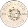 ISLAS MALVINAS - FALKLAND 50 PENIQUES 1983 1833 GALEÓN - DOMINIO BRITÁNICO KM.19 MONEDA DE NICKEL SC 50 Pence