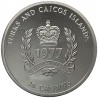 TURKS & CAICOS 25 CORONAS 1977 THE QUEEN'S SILVER JUBILEE KM.19 MONEDA DE PLATA PROOF ESTUCHE Silver Crowns 1,30 ONZAS OZ