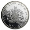 CAYMAN 25 DOLARES 1977 THE QUEEN'S SILVER JUBILEE KM.14 MONEDA DE PLATA PROOF 25 Dollars silver OZ ESTUCHE 1,50 ONZAS