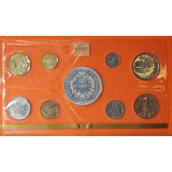 9 monedas x FRANCIA ESTUCHE 1976 Coffret FLEURS DE COINS SPECIMEN France Silver Set 50 FRANCOS 1976