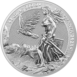 . 1 aaacoin ALEMANIA 5 MARK 2023 VALKIRIA y AGUILA MEDALLA DE PLATA CERTIFICADO CÁPSULA Germania Mint