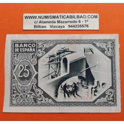 @BAJO NÚMERO DE SERIE 004736@ BILBAO 25 PESETAS 1937 CAJA DE AHORROS VIZCINA BILLETE de EUZKADI Pick S.563