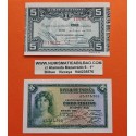 . 2 billetes x ESPAÑA 5 PESETAS 1935 DAMA Serie A...509 REPÚBICA ESPAÑOLA + BILBAO 5 PESETAS 1937 CAJA AHORROS VIZCAÍNA 719623