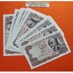 . 11 billetes EBC- x ESPAÑA 100 PESETAS 1970 MANUEL DE FALLA con serie Pick 152 Spain banknote
