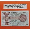 ESPAÑA 1 PESETA 1937 REPUBLICA ESPAÑOLA Serie B 7272887 BILLETE MBC Spain banknote