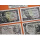 . 5 billetes x España 1 PESETA 1943 REY FERNANDO + 1 PESETA 1945 ISABEL + 1948 DAMA DE ELCHE + 1951 QUIJOTE + 1953 MARQUES MBC-