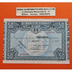 BILBAO 50 PESETAS 1937 BANCO DE VIZCAYA Sin Serie 219585 BILLETE de EUZKADI Pick S.564 España