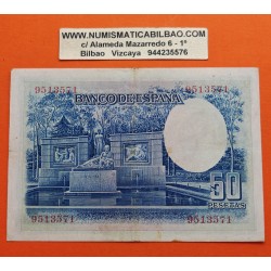 ESPAÑA 50 PESETAS 1935 SANTIAGO RAMON y CAJAL Sin Serie 9513571 Pick 88 BILLETE MBC+ Spain banknote