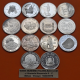 . 14 monedas x ESPAÑA I SERIE IBEROAMERICANA 1ª @LIMPIADAS@ 1991/1992 ENCUENTRO ENTRE DOS MUNDOS PLATA Mexico Chile...