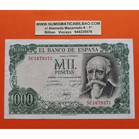 ESPAÑA 1000 PESETAS 1971 JOSE ECHEGARAY Serie 5C 1679371 Pick 154 BILLETE MUY CIRCULADO Spain banknote