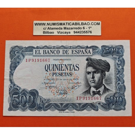 ESPAÑA 500 PESETAS 1971 JACINTO VERDAGUER Serie 1P 9191667 Pick 153 BILLETE MBC- Spain PVP NUEVO 25€