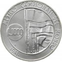 SAN MARINO 1000 LIRAS 1986 CAMPEONATO MUNDIAL DE FUTBOL en MÉXICO - BANDERAS KM.197 MONEDA DE PLATA SC