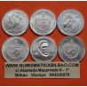 . 3 monedas x CUBA 5 PESOS 1982 DON QUIJOTE y MIGUEL DE CERVANTES SAAVDERA KM.99 + 100 + 101 PLATA SC Caribe silver