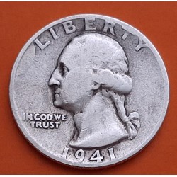 ESTADOS UNIDOS 1/4 DOLAR 1941 S GEORGE WASHINGTON KM.164 MONEDA DE PLATA MBC- USA silver Quarter dollar