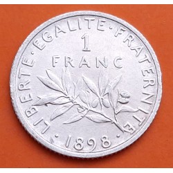 FRANCIA 1 FRANCO 1898 SEMEUSE - SEMBRADORA KM.844.1 MONEDA DE PLATA MBC++ France 1 Franc silver coin