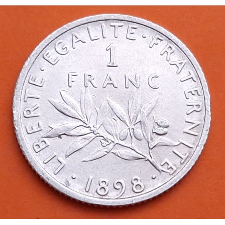 FRANCIA 1 FRANCO 1898 SEMEUSE - SEMBRADORA KM.844.1 MONEDA DE PLATA MBC++ France 1 Franc silver coin