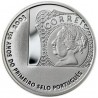PORTUGAL 5 EUROS 2003 PRIMER SELLO PORTUGUES 150 ANIVERSARIO MONEDA DE PLATA SC