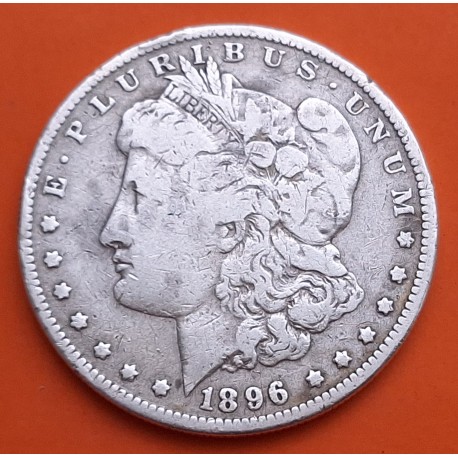 ESTADOS UNIDOS 1 DOLAR 1896 O MORGAN KM.110 MONEDA DE PLATA MBC USA $1 Dollar silver coin R/4