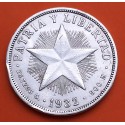 CUBA 1 PESO 1932 ESTRELLA PATRIA y LIBERTAD KM.15 MONEDA DE PLATA MBC + MUESCAS EN CANTO silver coin R/1