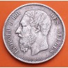 BELGICA 5 FRANCOS 1869 REY LEOPOLDO II DES BELGES KM.24 MONEDA DE PLATA MBC Belgium 5 Francs silver