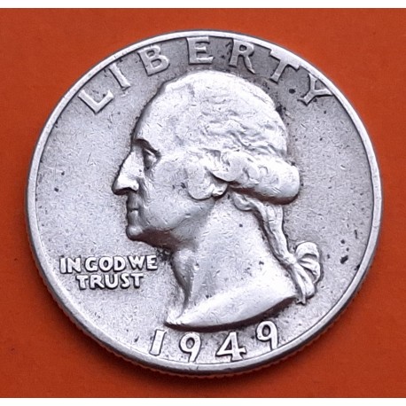 ESTADOS UNIDOS 1/4 DOLAR 1949 P PRESIDENTE GEORGE WASHINGTON KM.164 MONEDA DE PLATA MBC USA silver Quarter Dollar