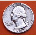 ESTADOS UNIDOS 1/4 DOLAR 1949 P PRESIDENTE GEORGE WASHINGTON KM.164 MONEDA DE PLATA MBC USA silver Quarter Dollar