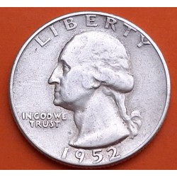 ESTADOS UNIDOS 1/4 DOLAR 1952 S PRESIDENTE GEORGE WASHINGTON KM.164 MONEDA DE PLATA MBC USA silver Quarter Dollar