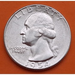 ESTADOS UNIDOS 1/4 DOLAR 1954 S PRESIDENTE GEORGE WASHINGTON KM.164 MONEDA DE PLATA EBC- USA silver Quarter Dollar