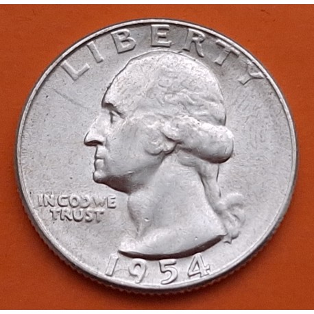 ESTADOS UNIDOS 1/4 DOLAR 1954 S PRESIDENTE GEORGE WASHINGTON KM.164 MONEDA DE PLATA EBC- USA silver Quarter Dollar