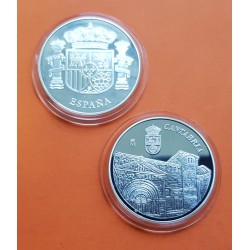 (2003) CANTABRIA MEDALLA DE PLATA COLEGIATA DE SANTILLANA DEL MAR y ESCUDO DE ESPAÑA FNMT SI CAPSULA 0,40 Onzas