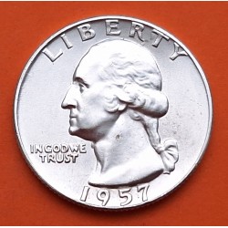ESTADOS UNIDOS 1/4 DOLAR 1957 D PRESIDENTE GEORGE WASHINGTON KM.164 MONEDA DE PLATA EBC USA silver Quarter Dollar