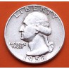 ESTADOS UNIDOS 1/4 DOLAR 1958 D PRESIDENTE GEORGE WASHINGTON KM.164 MONEDA DE PLATA MBC- USA silver Quarter Dollar