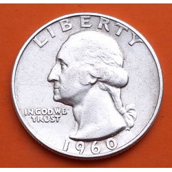 ESTADOS UNIDOS 1/4 DOLAR 1960 D PRESIDENTE GEORGE WASHINGTON KM.164 MONEDA DE PLATA SC USA silver Quarter Dollar