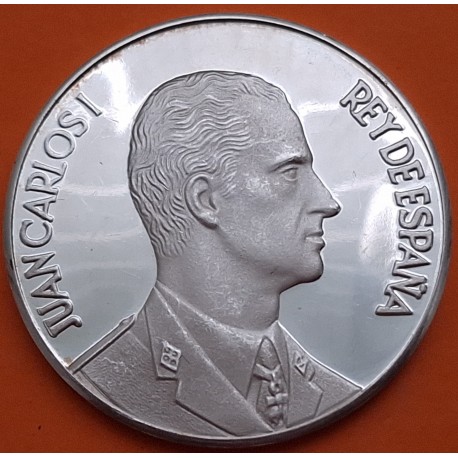 . 1 aaacoin x ESPAÑA MEDALLA DE PLATA 1975 BUSTO DEL REY EMERITO JUAN CARLOS I DE BORBÓN 40mm 24,20 GR.