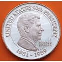 @OFERTA@ ESTADOS UNIDOS 2 ONZAS 1989 RONALD REAGAN PRESIDENTIAL MINT MEDALLA PLATA PURA 999 TROY OUNCE OZs