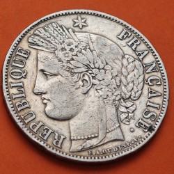 FRANCIA 5 FRANCOS 1849 A Ceca de PARIS Era 2ª REPUBLICA CERES KM.761.1 MONEDA DE PLATA MBC France 5 Francs silver coin