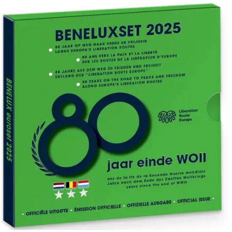 . @5/SEPTIEMBRE Envío@ BENELUX CARTERA OFICIAL EUROS 2025 SC 1 Cts. a 1€ + 2 EUROS 2025 SET LUXEMBURGO + BELGICA + HOLANDA