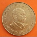 KENIA 10 CENTIMOS 1989 DANIEL TOROITICH ARAP MOI KM.18 NICKEL y LATON MBC+ Kenya coin