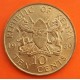 KENIA 10 CENTIMOS 1989 DANIEL TOROITICH ARAP MOI KM.18 NICKEL y LATON MBC+ Kenya coin