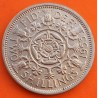 INGLATERRA 2 SHILLINGS 1953 Reina ISABEL II y FLORES KM.906 MONEDA DE NICKEL SC- Great Britain United Kingdom
