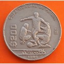 MEXICO 200 PESOS 1986 JUGADORES DE LA COPA MUNDIAL DE FUTBOL 86 KM.525 MONEDA DE NICKEL MBC- Mejico Mexiko coin