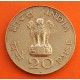 INDIA 20 PAISE 1969 MAHATMA GANDHI CENTENARIO DE SU NACIMIENTO KM.42.1 MONEDA DE LATON MBC-