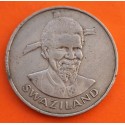 SWAZILANDIA 1 LILANGENI 1979 NATIVA y REY MSWATI III KM.13 MONEDA DE NICKEL MBC- MANCHITAS